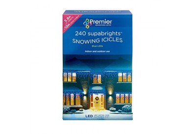 Premier LED WHITE Supabrights Snowing Icicles Light Set with Speed Controller x 240